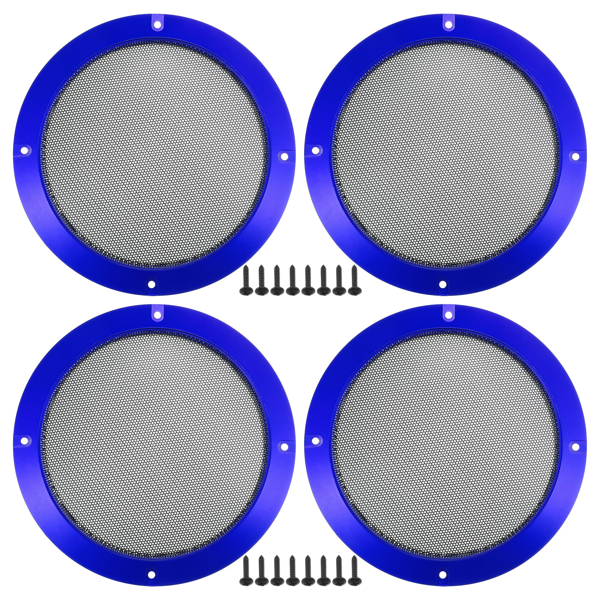 Photo 1 of ACROPIX Universal 6.5" Car Speaker Grills Cover Mesh Round 6.5 Inch Audio Speaker Subwoofer Guard Protector Case with Mounting Screws Iron Blue - Pack of 4