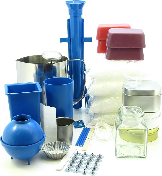 Complete Candle Making kit. Moulds, Votive, jug, 2.5Kg Wax Makes 50