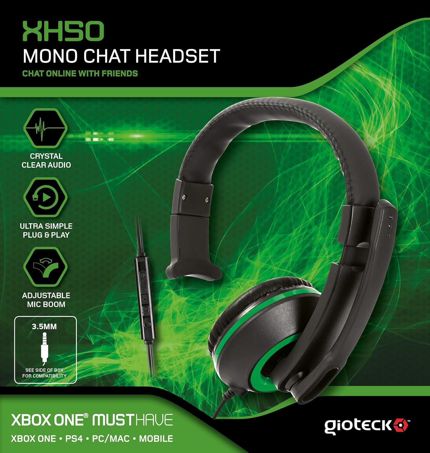 Gioteck XH50 Green Wired Mono Headset (Xbox One/PS4/PC DVD/Mac OS/Nintendo Wii U): Amazon.co.uk 