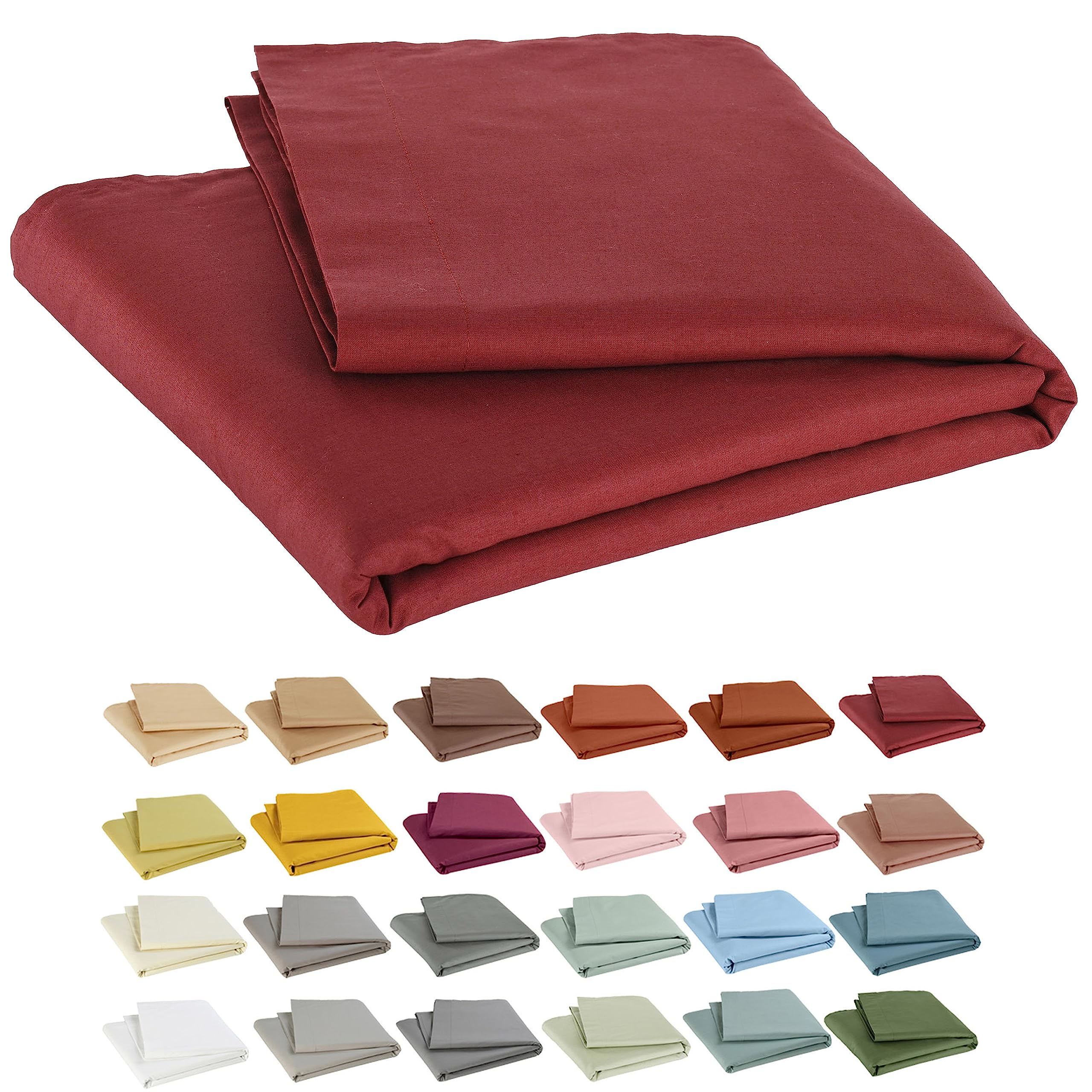 P'tit Basile - Cot Bed Sheet 100% Organic Cotton 57 Thread Count - 118 x 180 cm - Wine Red - Cots or Umbrella - Cotton Tested for Harmful Substances