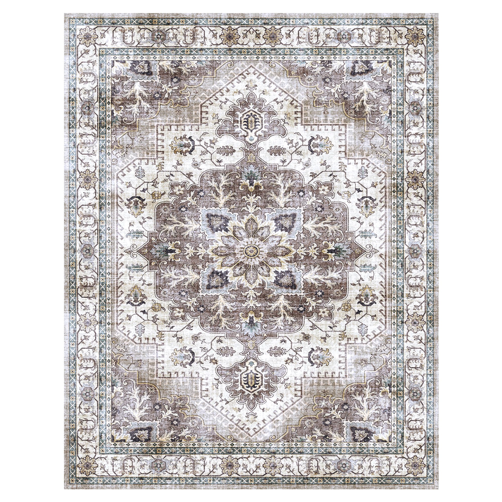 Gertmenian Indoor Easy-Care & Washable Area Rug – 5x7 Standard, Ideal for High Traffic Areas in Living Room, Bedroom, Entryway – Erin Gray, 23261 Image