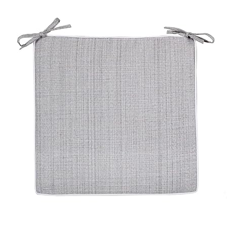 Delindo Lifestyle Stuhlkissen Samba im 2er Set, grau, Sitzkissen in 40x40 cm, 4 cm hoch, Fleckschutz, abwaschbar, für Indoor 