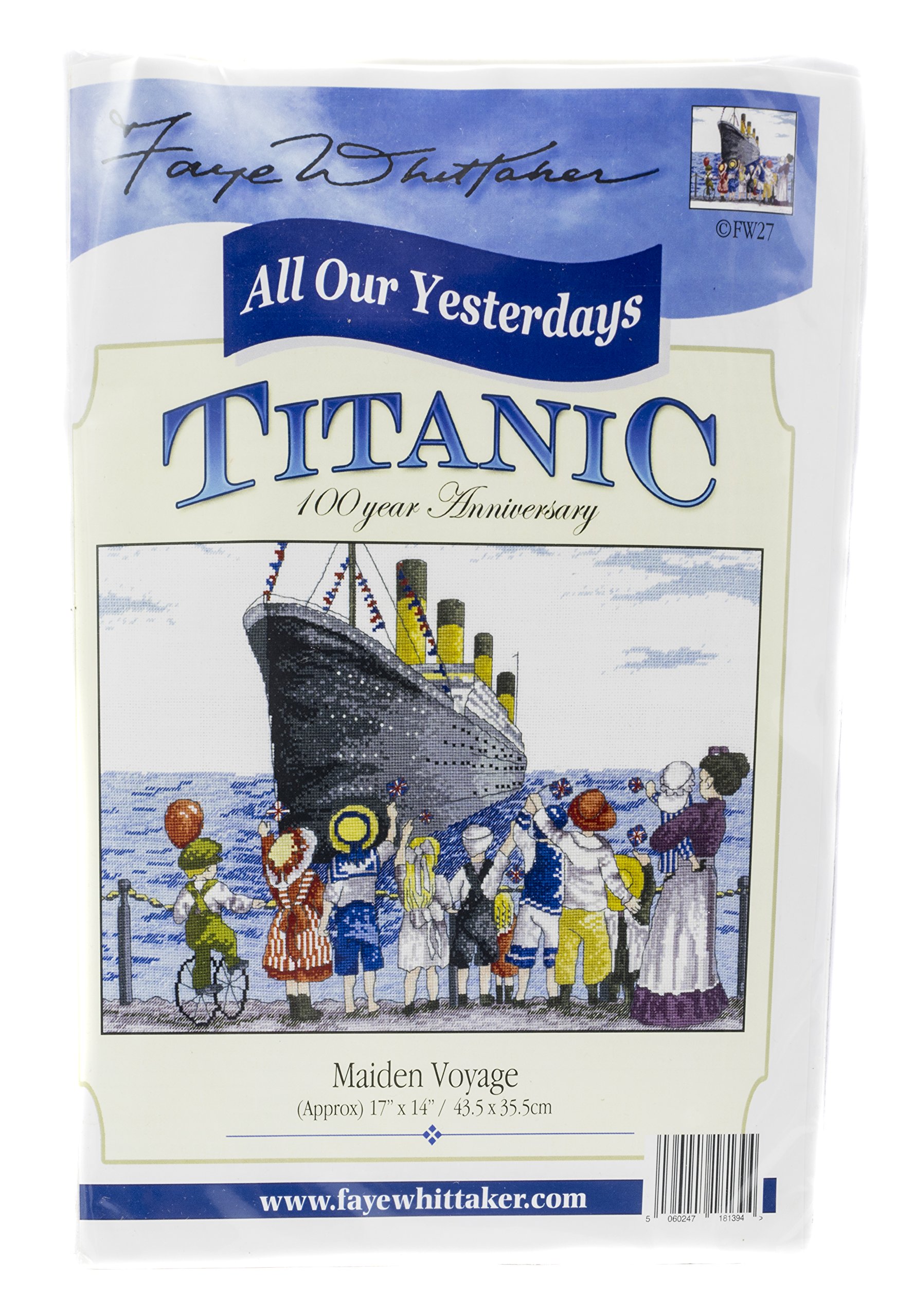 Faye Whittaker All Our Yesterdays Titanic (Cross Stitch Kit), range, Mixed, 25 x 15 x 2 cm