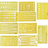 Traceease Multi,Pattern Jewelry Template for Rings- Stones- Diamond Size &amp; Weight Estimator Drafting Tools Stencils- Pack of 10 Pieces