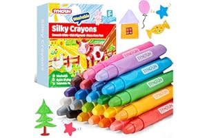 SYNCFUN 24 Pcs Twistable Silky Crayons, Washable Crayons for Paper, Easy to Hold & Quick-Drying Art Supplies, Non-Toxic, Mess