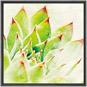 SIGNWIN Framed Canvas Wall Art Green Copper Pinwheel...