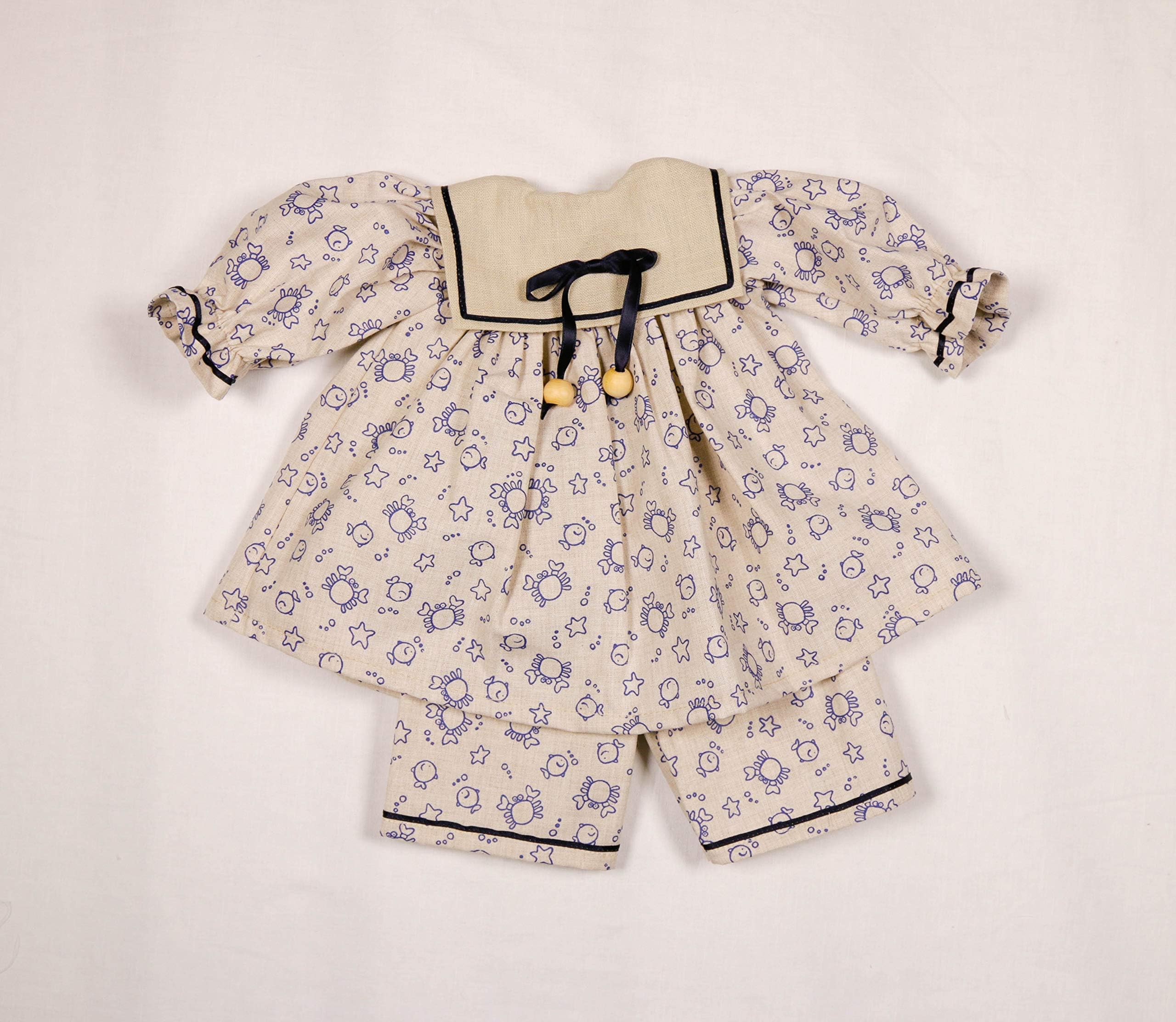 Puppenmode Sturm Dolls Fashion 2790-3 Storm Baby Dress with Trousers for Dolls White