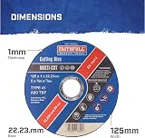 Faithfull Extra Thin 1mm Multi-Cut Discs 125mm x 1mm x 22.23mm 10 Pack Tin view 2