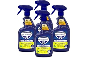 Microban Disinfectant Spray, 24 Hour Sanitizing and Antibacterial Spray, All Purpose Cleaner, Fresh Scent, 22 Fl Oz (Pack of 4)