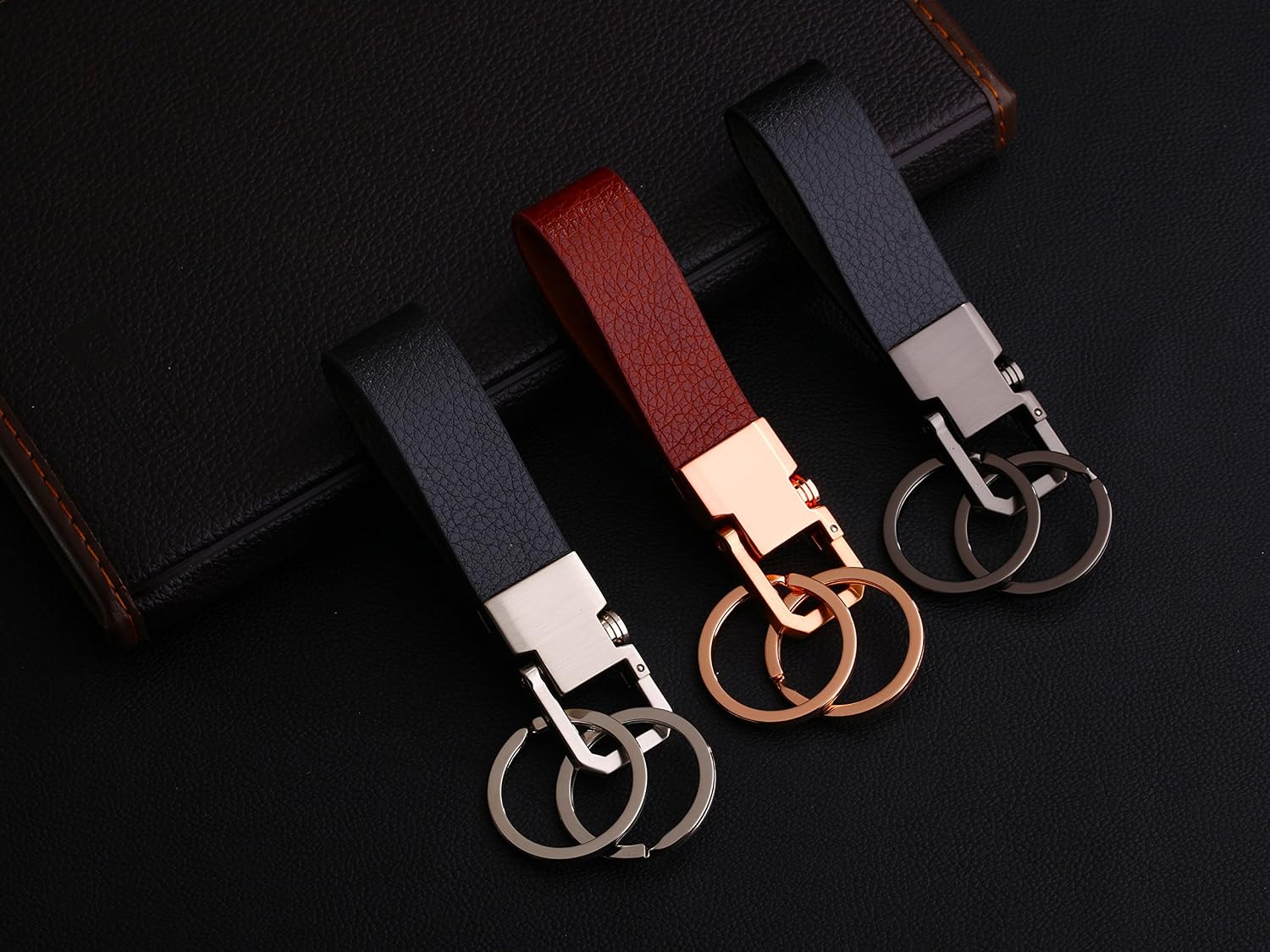 Cerbery - Hardened Steel Key Rings Set - 5 x 30 mm, 5 x 25 mm, 5 x 20 mm - Ring Key Chain Key Fob Key Holder (Black) - Image 5