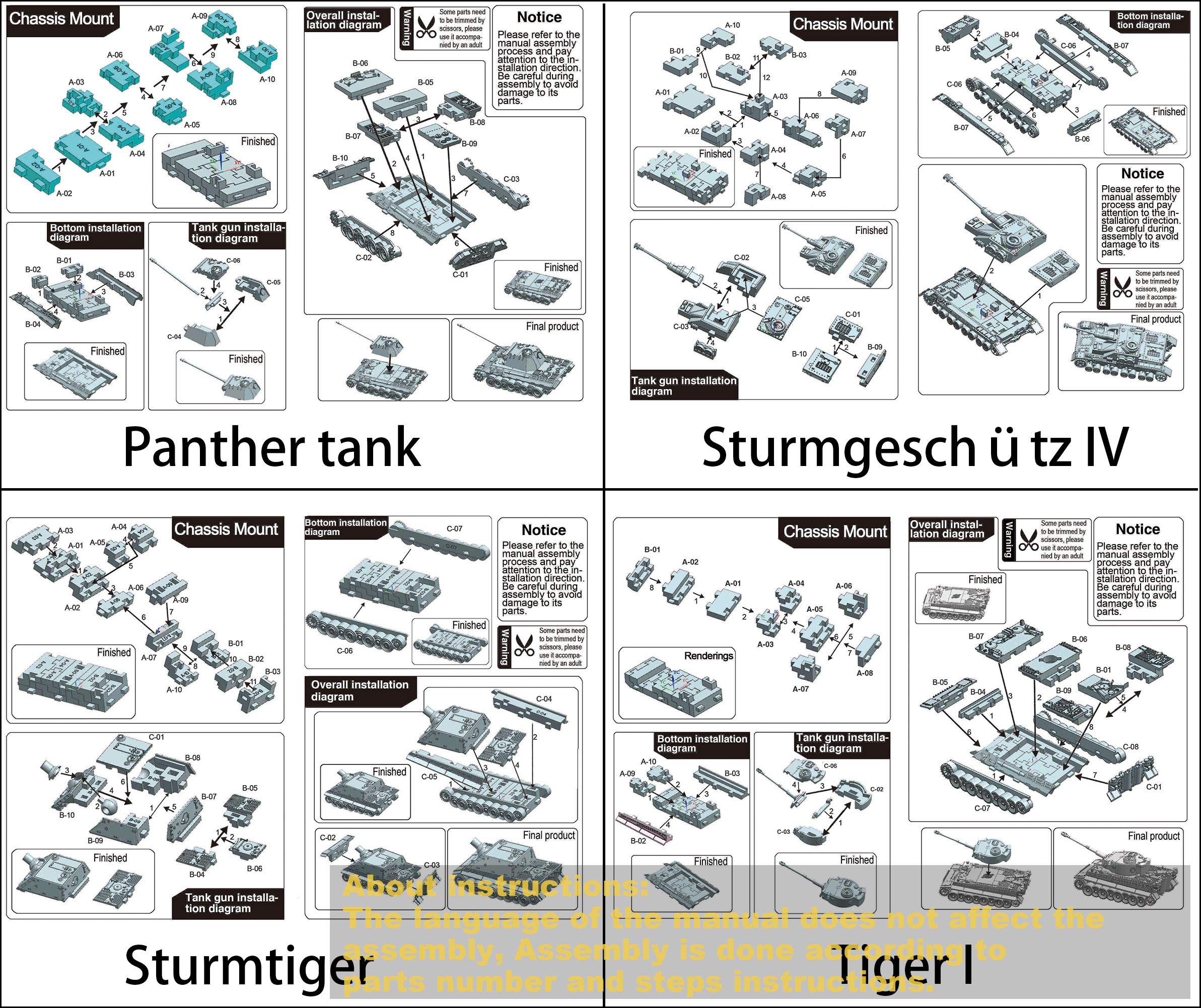 Mua Kvvdi 4 Sets Upgrade 3D Puzzles Plastic Model Tank Kit for Adults