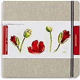Handbook Journal Co. Artist Watercolor Sketchbook Journal, Square 8.25 x 8.25 Inches, 95lb / 200 GSM, Hardcover w/Pocket