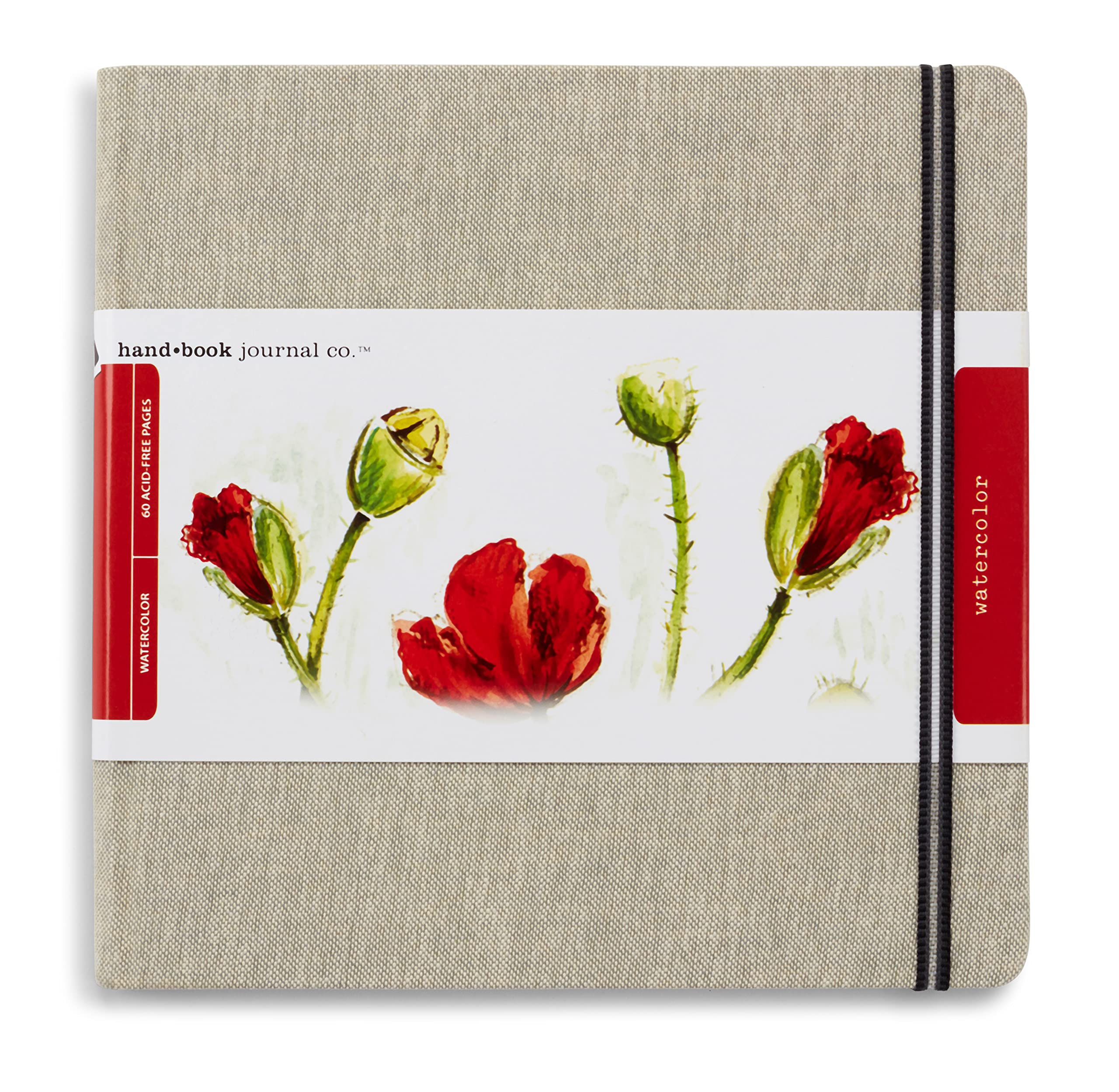 Speedball Linen Watercolour Journal 300gsm, Square, White, 8.25 x 8.25", For Painting, Drawing, Students, Artists, Journaling