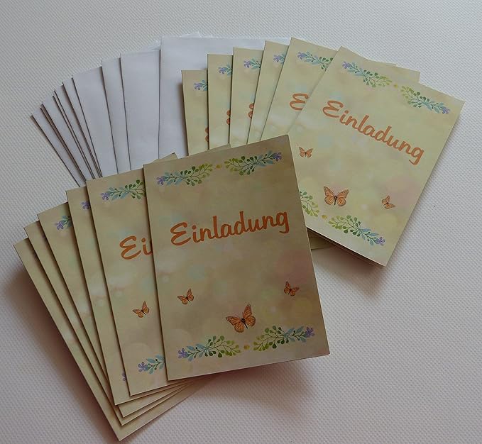 Einladungskarten Blanko Leer Ohne Druck Ohne Text Im Set Geburtstag Hochzeit Jubilaum Selbst Gestalten Mit 12 X Karten Zur Einladung Uni Natur Creme Orange Und 12 X Umschlag 12er Pack Amazon De Spielzeug