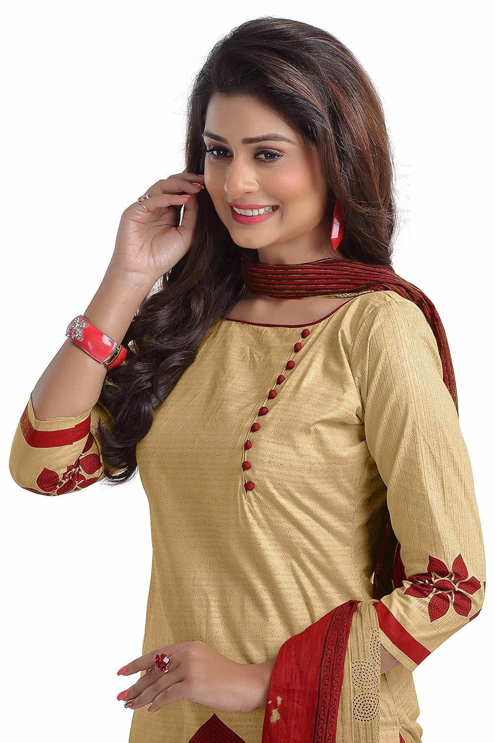 miraan women's dress material (band1602_red_free size)