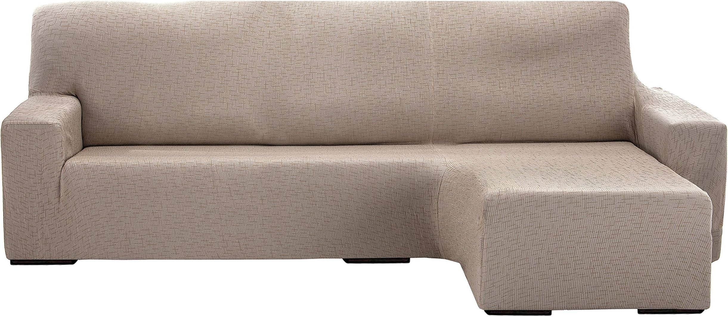 Martina Home Sofa Chaise Longue Elastic Beirut, Ivory, Short Arm 240 to 280 cm