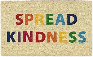 DII Natural Coir Fiber, Non-Slip PVC Backing, Indoor/Outdoor Welcome Home Doormat, 18x30, Spread Kindness