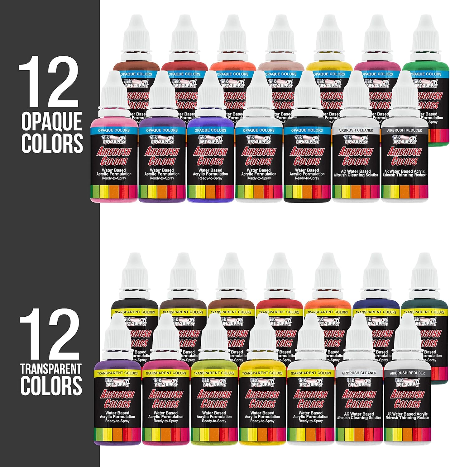 Master Airbrush Cool Runner II Dual Fan Air Storage Tank Compressor System Kit with a G44 Fine Detail Control 0.2mm Tip Airbrush, 24 Color Acrylic Paint Artist Set, Holders, Cleaning Pot, How-To Guide: Arts, Crafts & Sewing