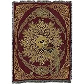 Pure Country Weavers Solstice Ravens Blanket XL by Jen Delyth - Celtic Gift Tapestry Throw Woven from Cotton - Made in The USA (82x62)