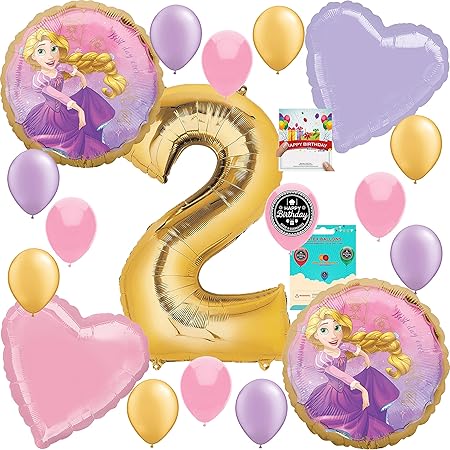 Amazon ラプンツェル パーティー用品 プリンセス 絡まったバルーンデコレーションセット 2歳の誕生日 風船 バルーン おもちゃ