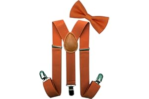 LOLELAI Toddler, Kids Suspender and Bow Tie Set | Adjustable and Elastic | for Boys and Girls