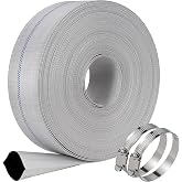DAVCO 1 1/4" 100 ft Pool Backwash Hose Lay Flat Water Discharge Pump Hoses | 1.25 inch, Braided Reinforced, High Pressure, Burst Proof, Anti-UV,Leak Free, Drainage Swimming Drain Pools Filters, 2 Clamps