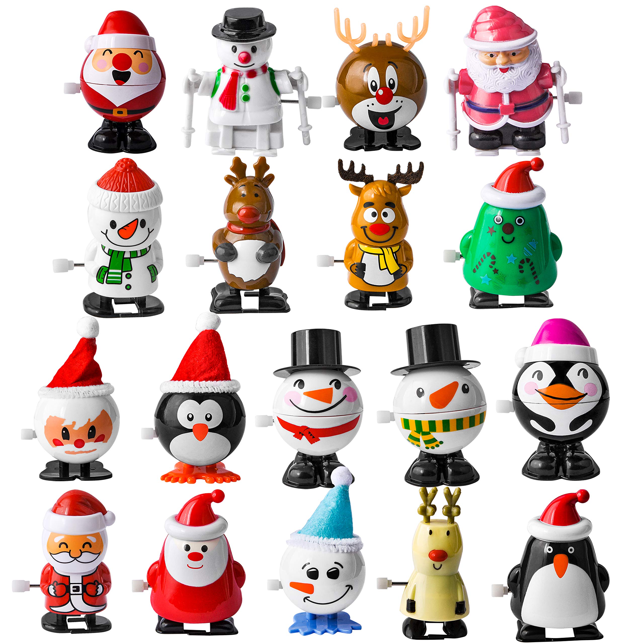 JOYIN 18 Pack Christmas Wind Up Toy Assortments Stocking Stuffers for Christmas Party Favor Supply Accessories