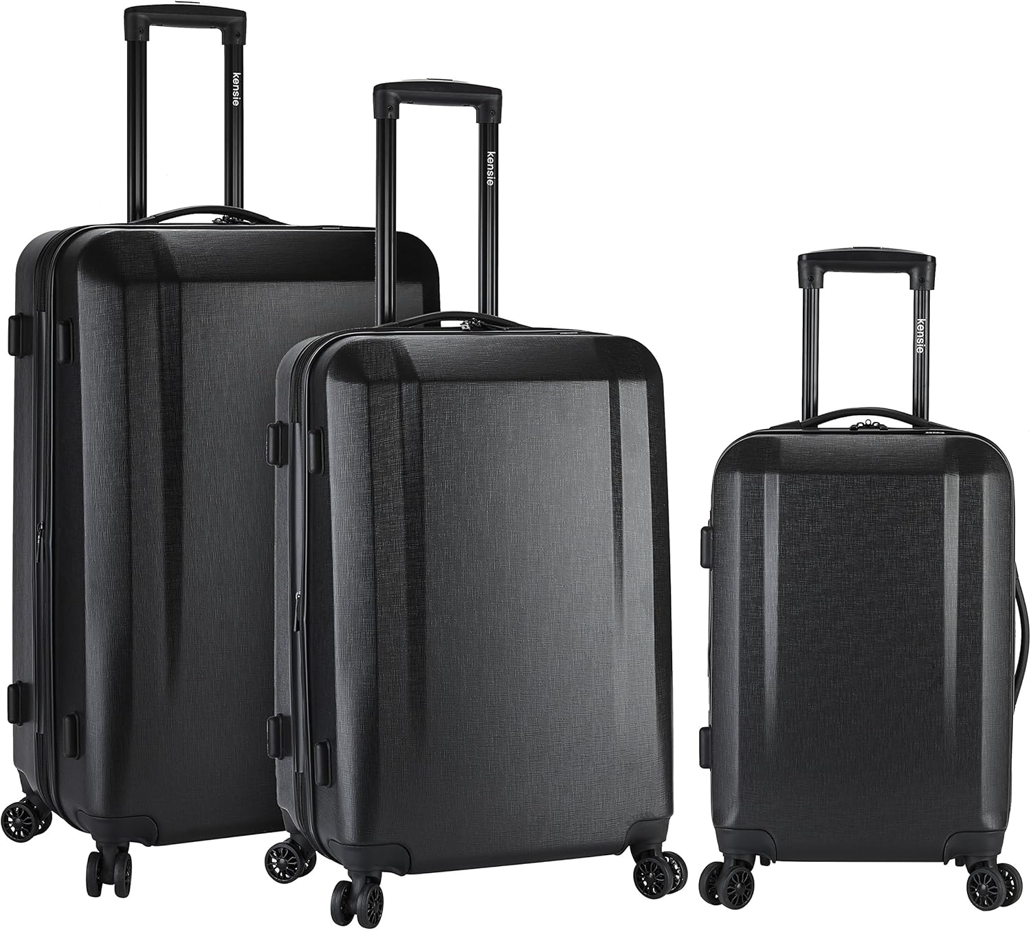 kensie 3 Piece Expandable Hardside Luggage Set with 8Wheels Spinner