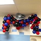 Isndare Red Blue Black Balloons 12 Inch Confetti Set 35 pcs Helium/Air view 6