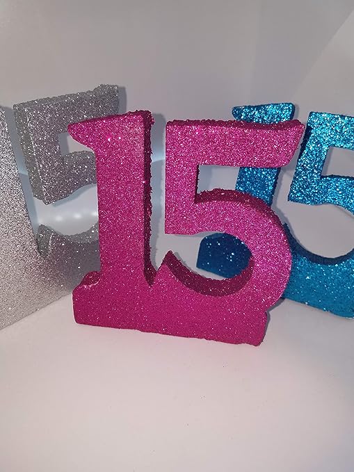 Amazon Com Quinceanera Quince Glitter Number 15 Cake Centerpiece