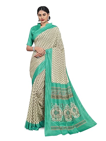 Divaastha Green Malbari Silk Abstract Saree with Blouse Piece (VSI1001LGREEN)