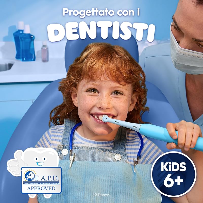 Spazzolino Elettrico iO Kids 6+, 1 Testina, Custodia, Azzurro