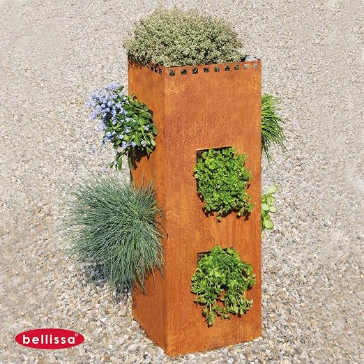 Bellissa – Hierbas Torre Acero Corten rectangular 30 x 30 x 80 cm ...