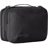 Eagle Creek Pack-It Trifold Toiletry Kit, Black | Dopp Kit Toiletry Organizer with Padded Interior, Durable Hanging Hook and Large Compartments, Water-Resistant and Washable
