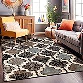 Superior Indoor Small Area Rug, Jute Backed, Perfect for Living/Dining Room, Bedroom, Office, Kitchen, Entryway, Modern Geometric Trellis Floor Decor, Viking Collection, 4' x 6', Chocolate