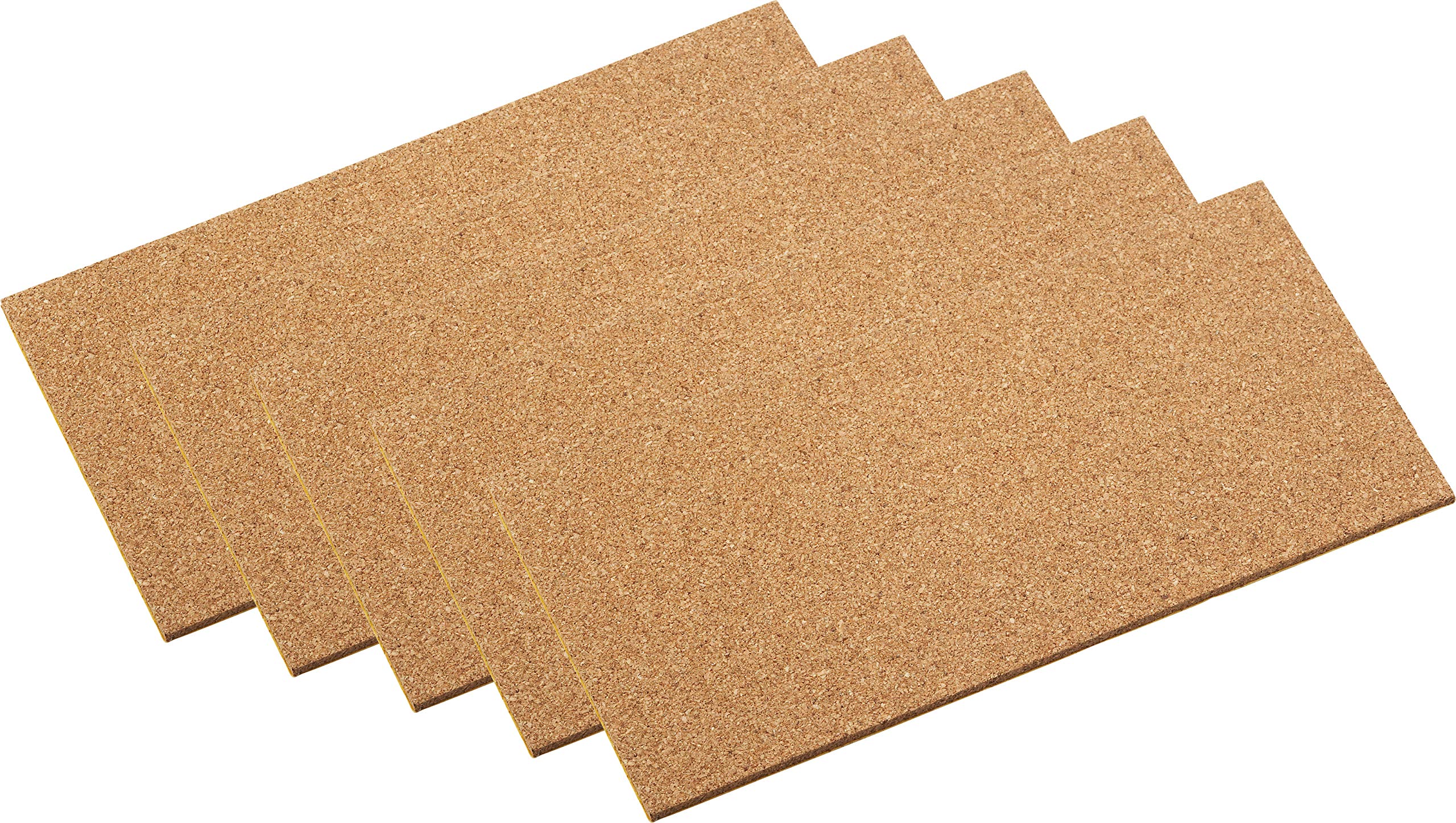 Metafranc Cork Pads 100 x 200 mm, Self-Adhesive, Pack of 5, Shock Absorbing and Vibration Inhibiting, As Pin Board and Model-Making Underlay, Simple Cutting, Cork Plate For Crafting, Adhesive Cork 646106