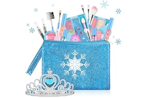 DAUXONE Kids Makeup Kit for Girl - 24 Pcs Real&Washable Kids Makeup Set, Safe & Non-Toxic Pretend Play Set Girls Gift Toys