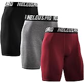 NELEUS Men's 3 Pack Performance Compression Shorts
