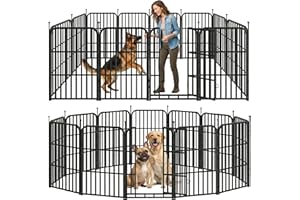 HomniTacX Dog Pen Heavy Duty Metal 40" Tall, 12 Panels Dog Playpen Outdoor Indoor, Exercise Fence for Medium & Large Dogs, Ru