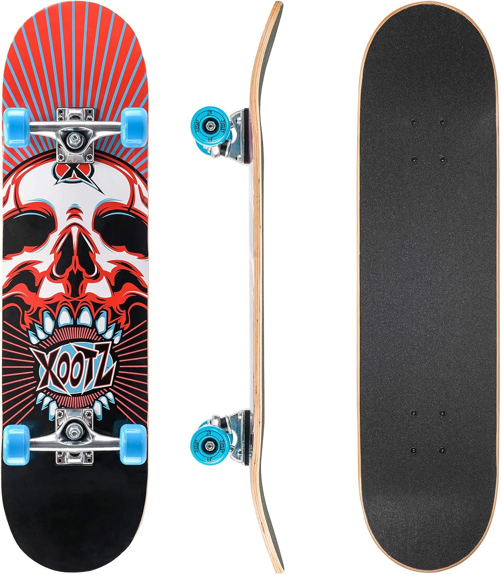 Xootz Kids Skateboard 31 inch Maple Deck Double Kick Boys Girls Designs