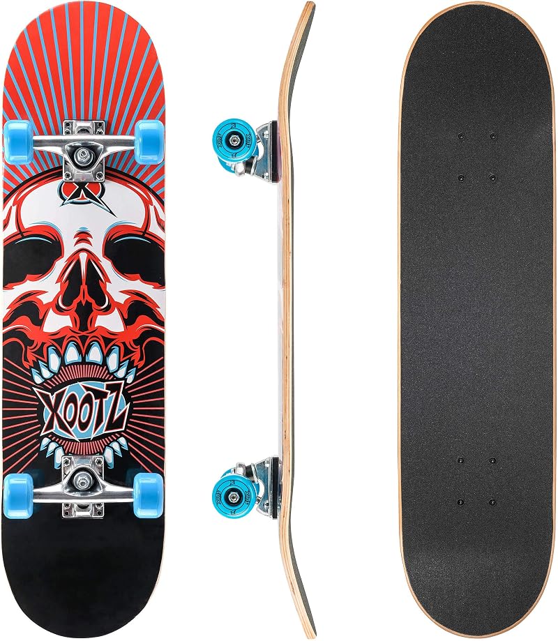 Xootz Kids Skateboard 31 inch Maple Deck Double Kick Boys Girls Designs