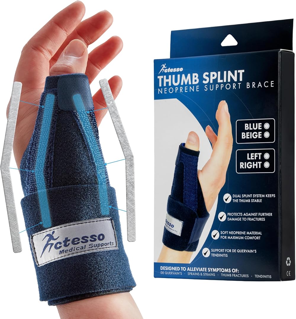 Actesso Neoprene Thumb Splint Brace Left Blue Spica – Thumb Support