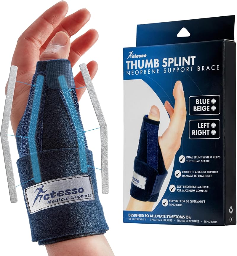 Actesso Neoprene Thumb Splint Brace Left Blue Spica – Thumb Support