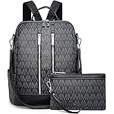 VANSARTO Backpack Purse for Women Vegan Leather Travel Backpack with Wristlet, Designer Convertible Shoulder Bag Satchel Handbag, Lightweight Fashion Backpack with Wide Strap (Black)