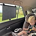 EcoNour Car Side Window Sunshade for Baby (2 Pack) with Headrest Hook | Window Shades for Car Baby | Back Window Sun Shade for Car fits SUV and Trucks (18" x 20")