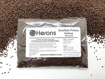 HERONS Goldfish Pellets Sinking 100g High Protein Multi-Ingredient