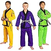 KO Sports Gear – Kids Gi Uniform Set, BJJ Jiu Jitsu Gi, Kimono and Pants, Pre-Shrunk