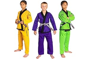 KO Sports Gear – Kids Gi Uniform Set, BJJ Jiu Jitsu Gi, Kimono and Pants, Pre-Shrunk