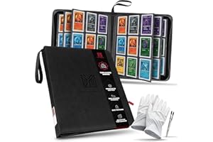 MEIYODECK Toploader Binder | Holds 252 Toploaders | 9-Pocket | Ringless Double-Sided Pockets | Includes Collector Tweezers & Gloves | Premium Top Loader Binder for Trading Cards, Pokemon, Yu-Gi-Oh & TCG
