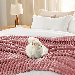 Bedsure GentleSoft Brick Dust Fleece Throw Blanket